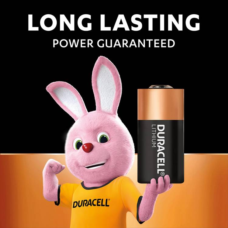Duracell CR123A battery 2-pack, imported from the UK