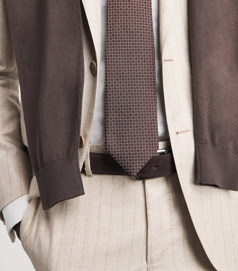 Pal Zileri silk geometric jacquard tie (British brand)