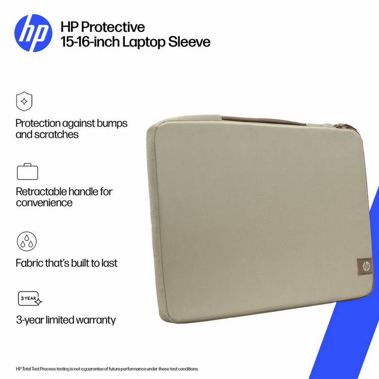 HP Protective 15-16 inch laptop sleeve latte taupe, UK version