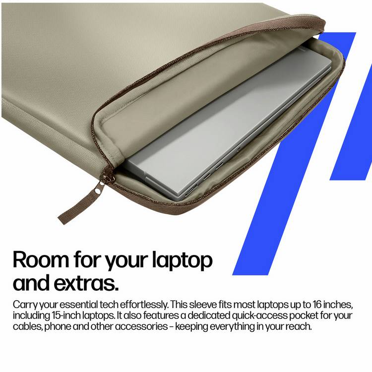 HP Protective 15-16 inch laptop sleeve latte taupe, UK version