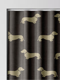 Emily Bond grey Peggy dachshund print curtains (British brand)