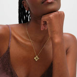 Jon Richard gold plated crystal clover pendant - British product