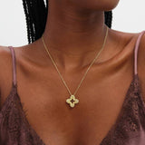 Jon Richard gold plated crystal clover pendant - British product