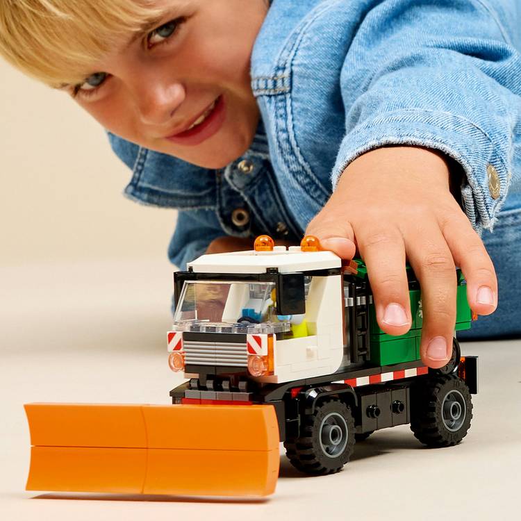 LEGO City Snowplough truck toy 263 pieces with minifigure, imported from the UK