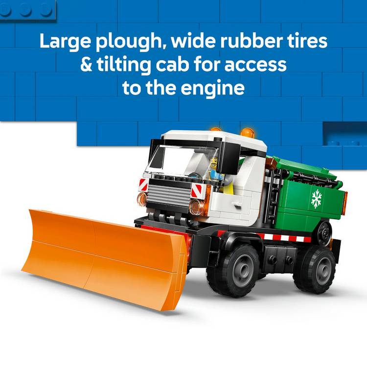 LEGO City Snowplough truck toy 263 pieces with minifigure, imported from the UK