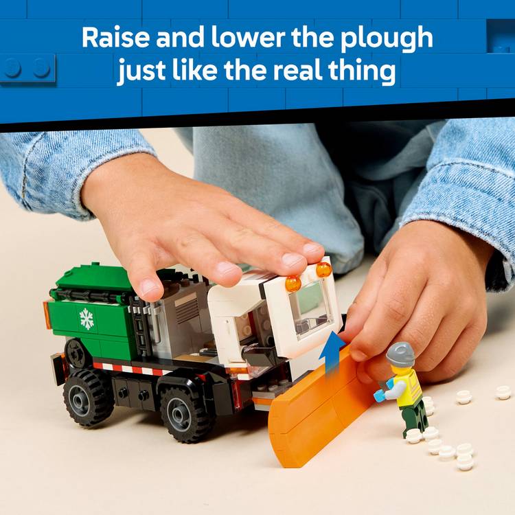LEGO City Snowplough truck toy 263 pieces with minifigure, imported from the UK