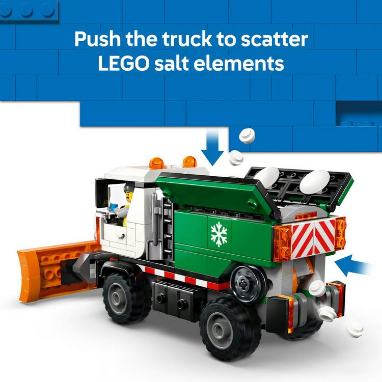 LEGO City Snowplough truck toy 263 pieces with minifigure, imported from the UK