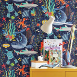 Argos Ohpopsi Beneath The Waves Prussian Wallpaper Roll 50cm x 10m- Buy online at McGrocer