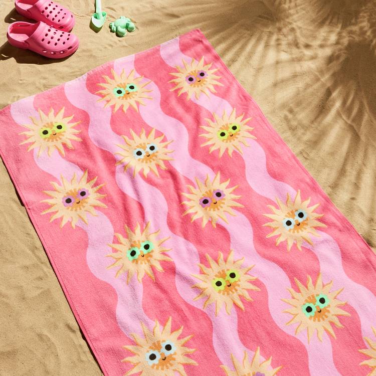Argos Home kids beach towel pink 150x80cm, UK version