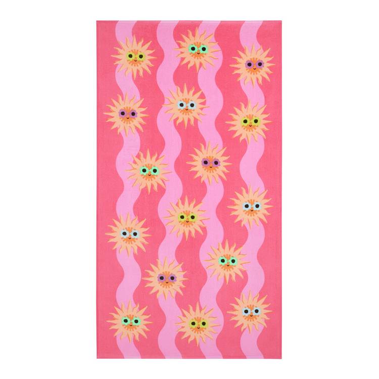 Argos Home kids beach towel pink 150x80cm, UK version