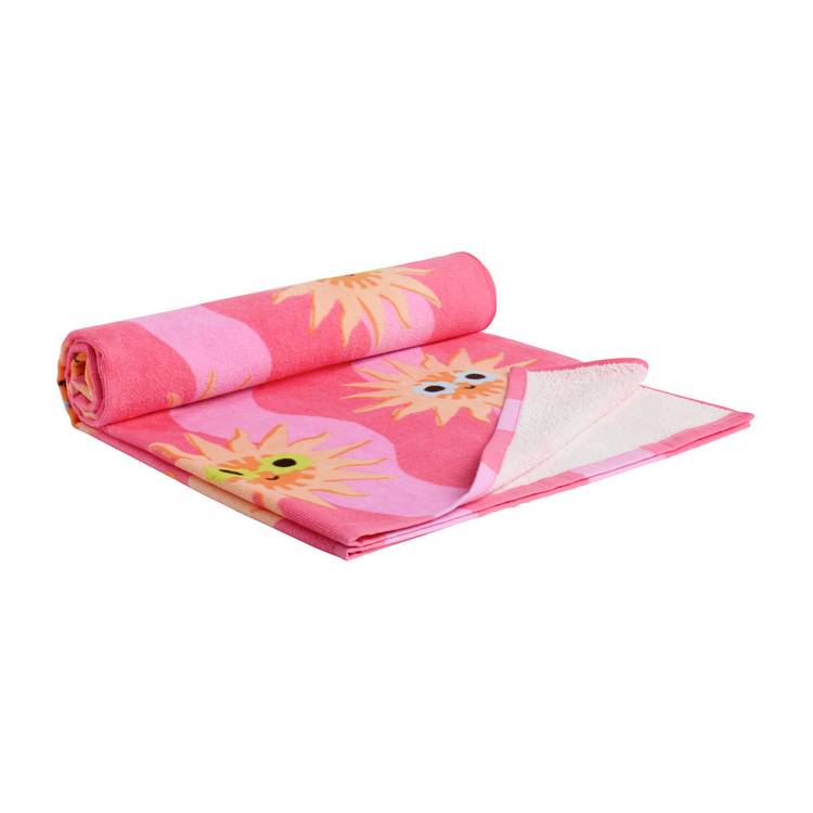 Argos Home kids beach towel pink 150x80cm, UK version