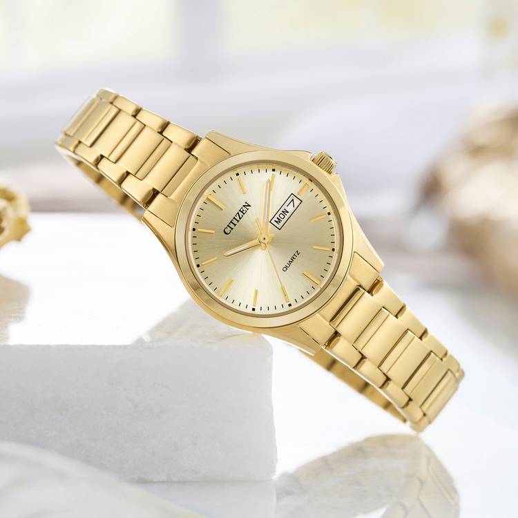 Citizen ladies gold tone stainless steel watch, UK version