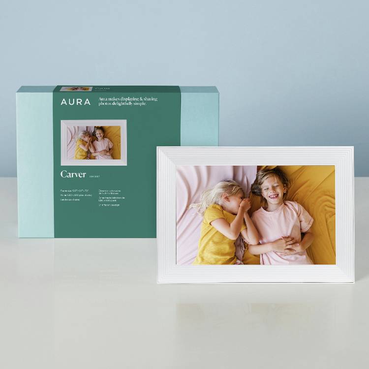 AURA Carver 10.1 inch digital photo frame Seasalt - British product