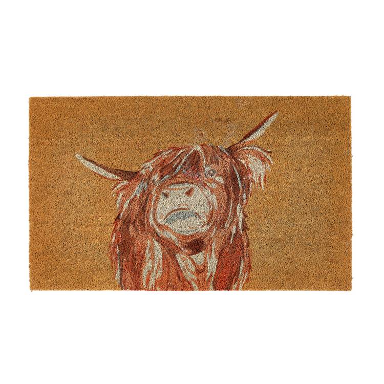 My Mat coir doormat highland cow design 45x75cm, UK version