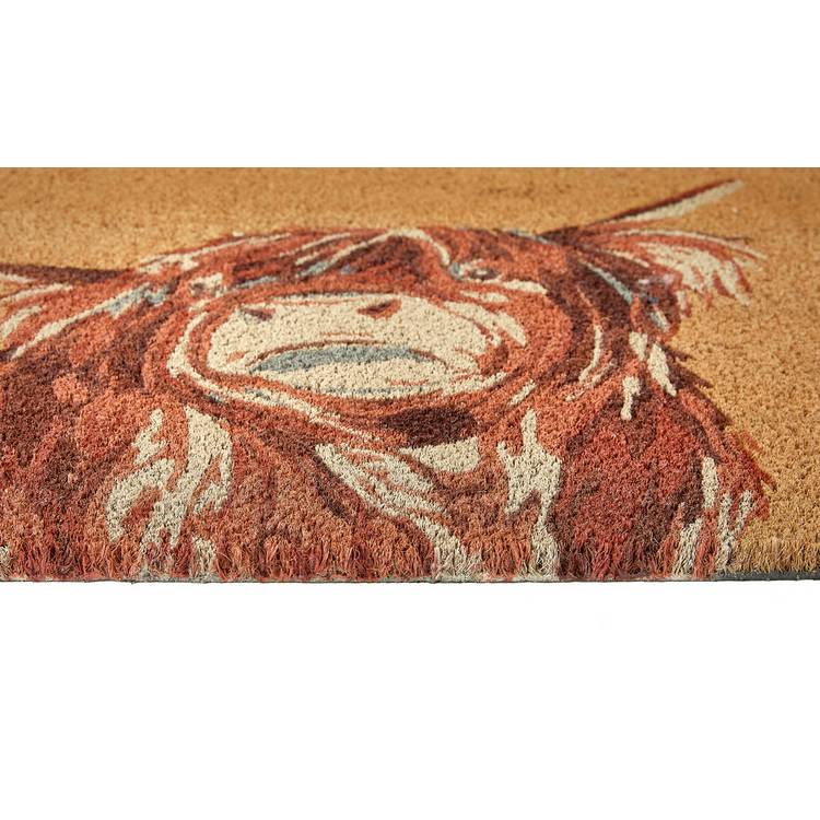 My Mat coir doormat highland cow design 45x75cm, UK version