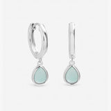 Argos Inicio Silver Plated Turquoise Peardrop Charm Hoops Earrings, 25mm Drop- Buy online at McGrocer