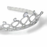 Flitzy silver glitter tiara with gem details, UK version