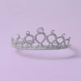 Flitzy silver glitter tiara with gem details, UK version