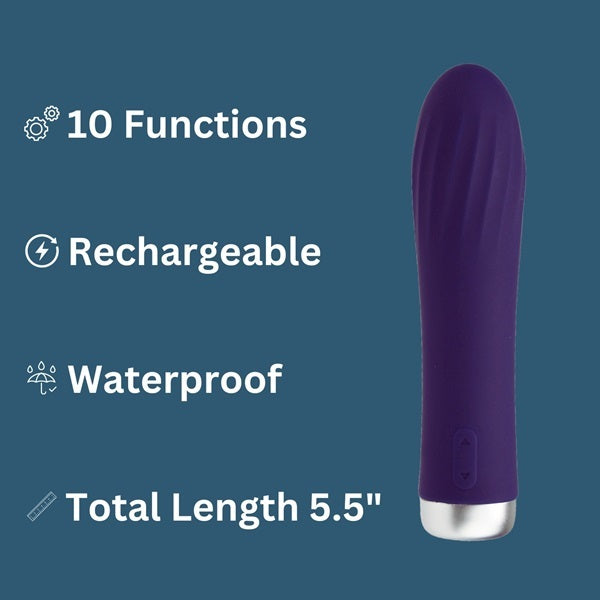 Nauti 10 function silicone bullet vibrator, imported from the UK