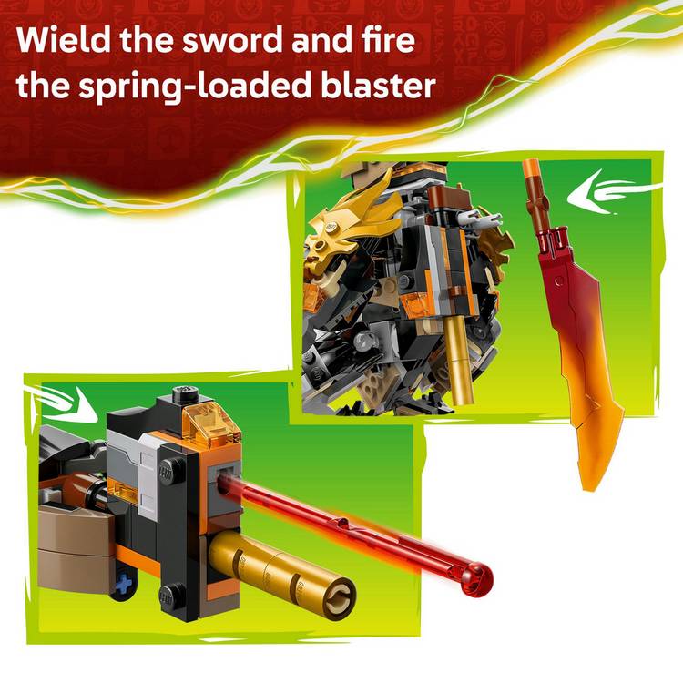 LEGO NINJAGO Cole's Mission Mech and Dragon Zane building set, UK version