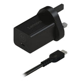 Lenovo 65W GaN Nano USB-C charger black compact, imported from the UK