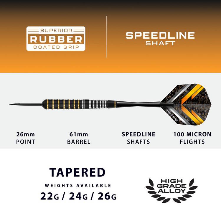 Harrows Vulcan 26g steel tip darts set, UK version