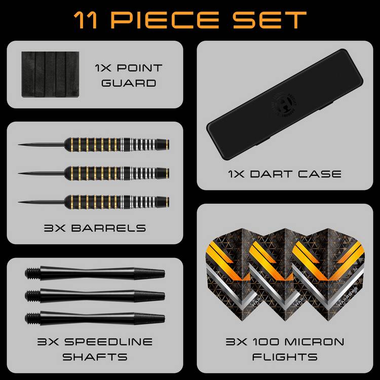 Harrows Vulcan 26g steel tip darts set, UK version