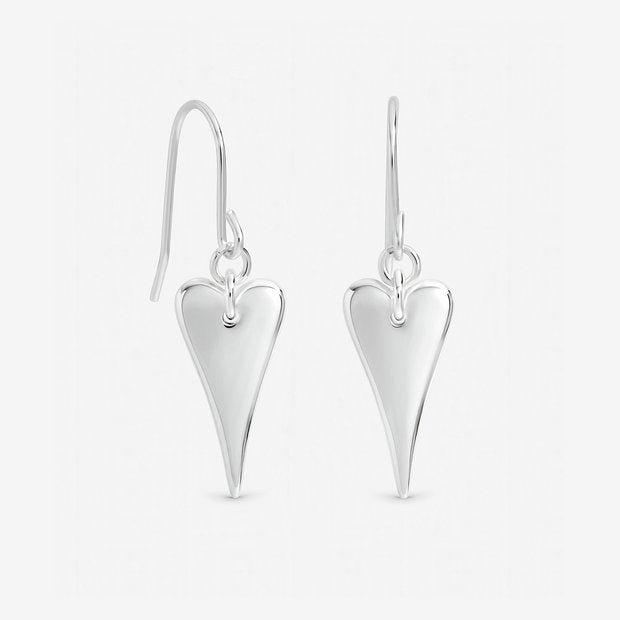 Inicio sterling silver plated heart fish hook earrings (British brand)