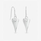 Inicio sterling silver plated heart fish hook earrings (British brand)
