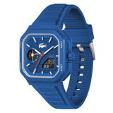Lacoste watch octagonal dial blue silicone strap, imported from the UK