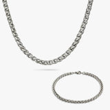 Argos Revere Men's Stainless Steel Rope Chain and Bracelet Set- Buy online at McGrocer