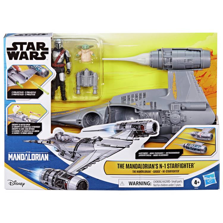 Star Wars Mandalorian N-1 Starfighter action figure set, UK version