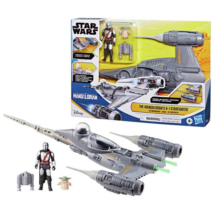 Star Wars Mandalorian N-1 Starfighter action figure set, UK version
