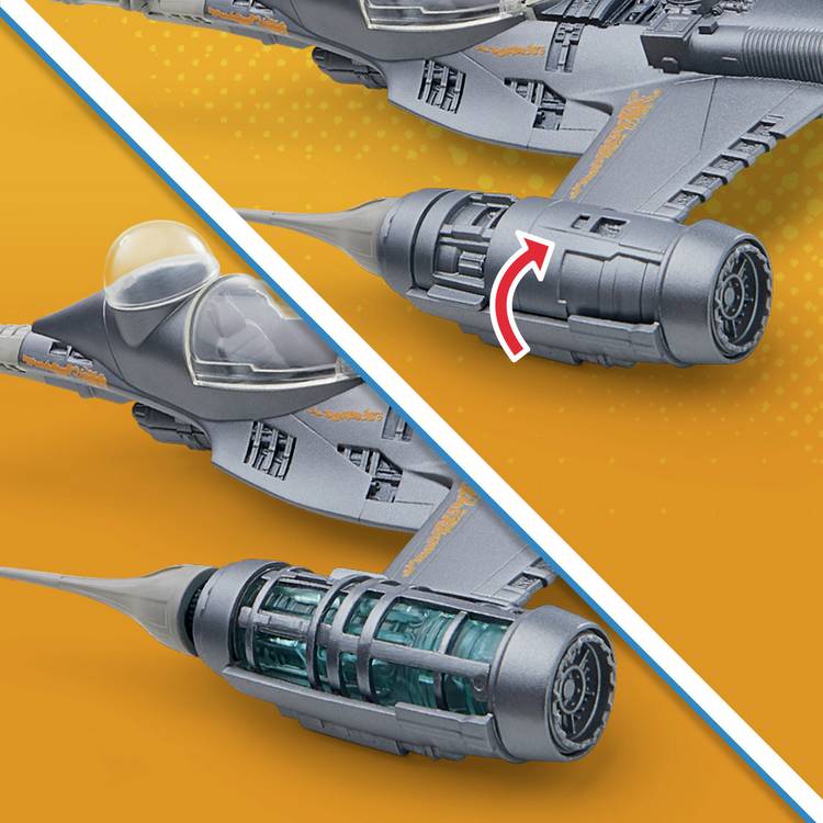 Star Wars Mandalorian N-1 Starfighter action figure set, UK version