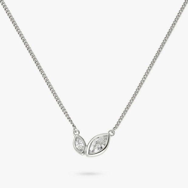 Revere sterling silver cubic zirconia marquise necklace (British brand)