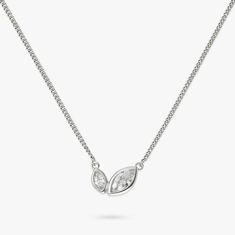 Revere sterling silver cubic zirconia marquise necklace (British brand)