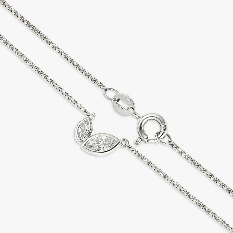 Revere sterling silver cubic zirconia marquise necklace (British brand)