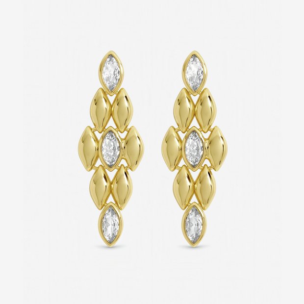 Jon Richard gold plated crystal drop earrings - British product
