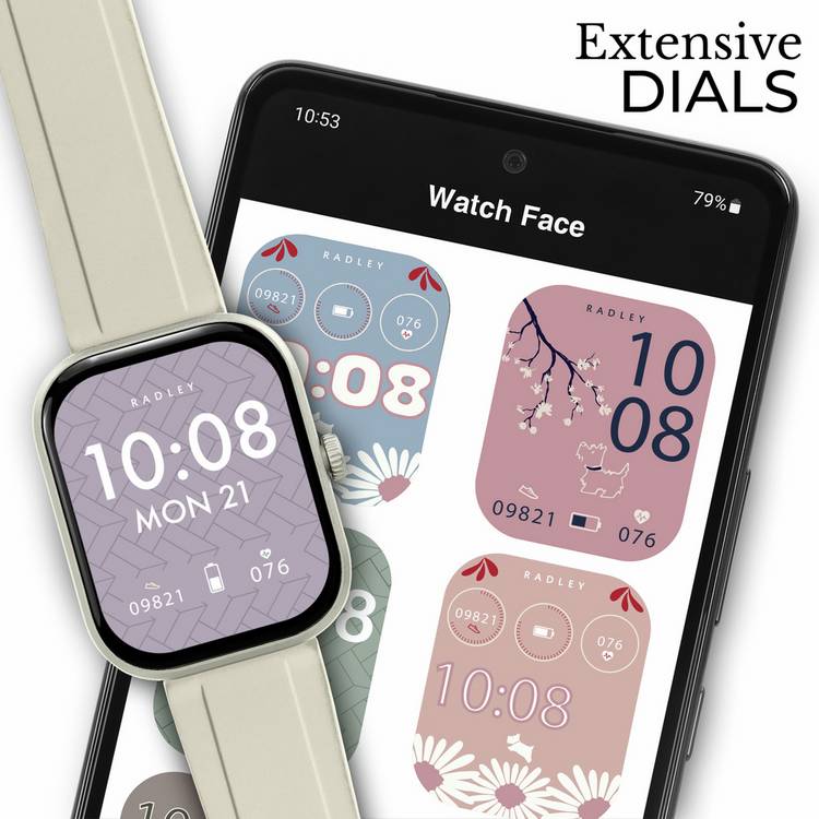Radley Series 55 white silicone strap smart watch - British product
