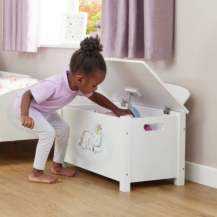 Liberty House unicorn toy box white 118 litre, UK version