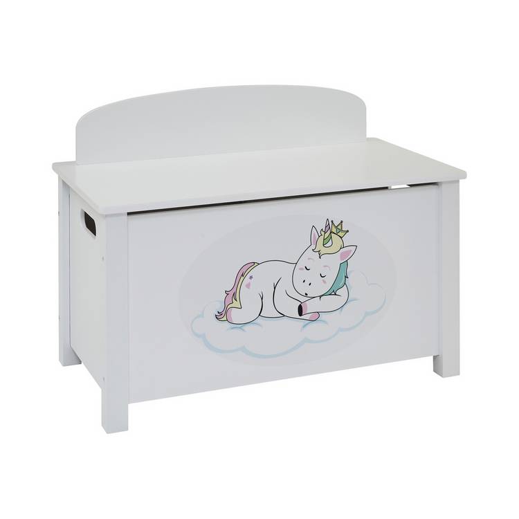 Liberty House unicorn toy box white 118 litre, UK version