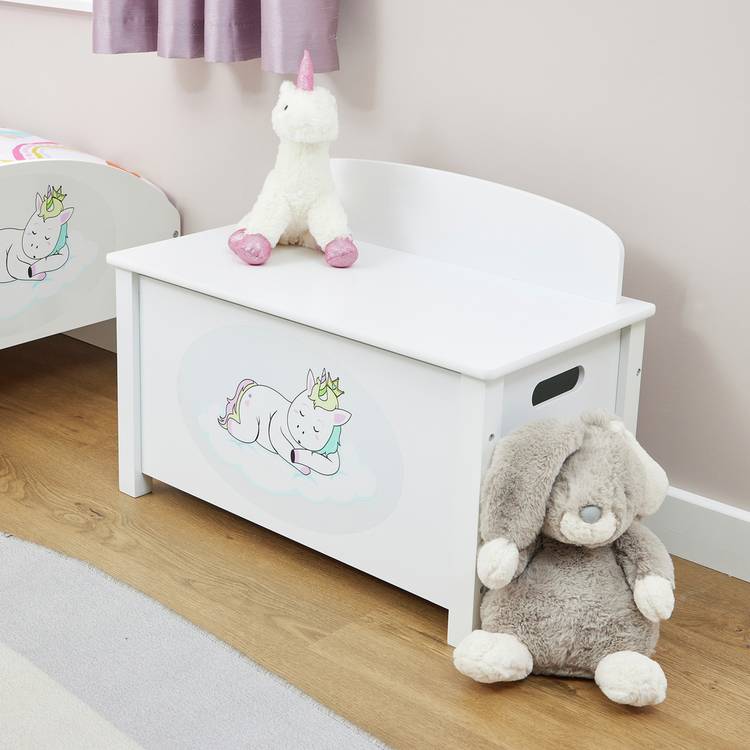Liberty House unicorn toy box white 118 litre, UK version