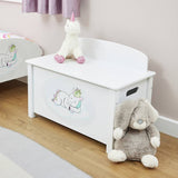 Liberty House unicorn toy box white 118 litre, UK version