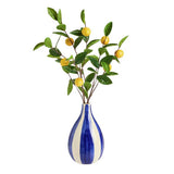 Argos Home artificial lemons in blue striped vase 68cm, UK version