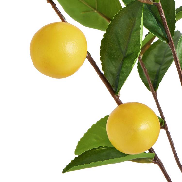 Argos Home artificial lemons in blue striped vase 68cm, UK version