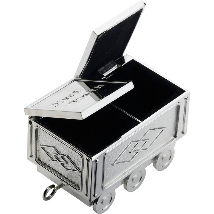 Silver plated train money box keepsake - British product