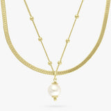 Revere double strand pearl pendant necklace 46cm chain (British brand)