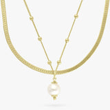 Revere double strand pearl pendant necklace 46cm chain (British brand)