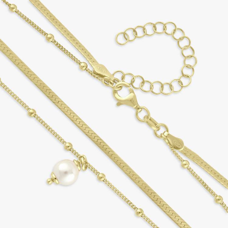 Revere double strand pearl pendant necklace 46cm chain (British brand)