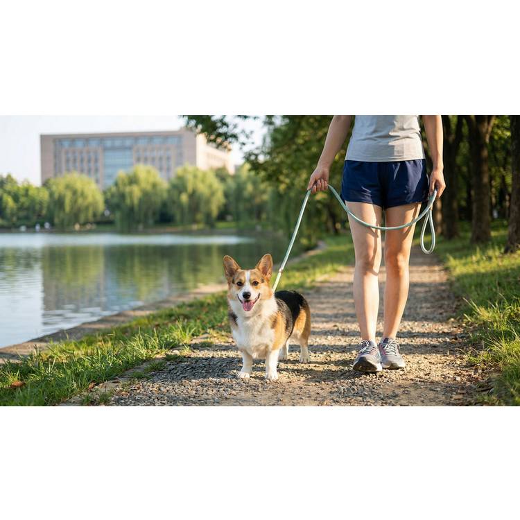 M-PETS eco dog lead and collar set blue medium - British product